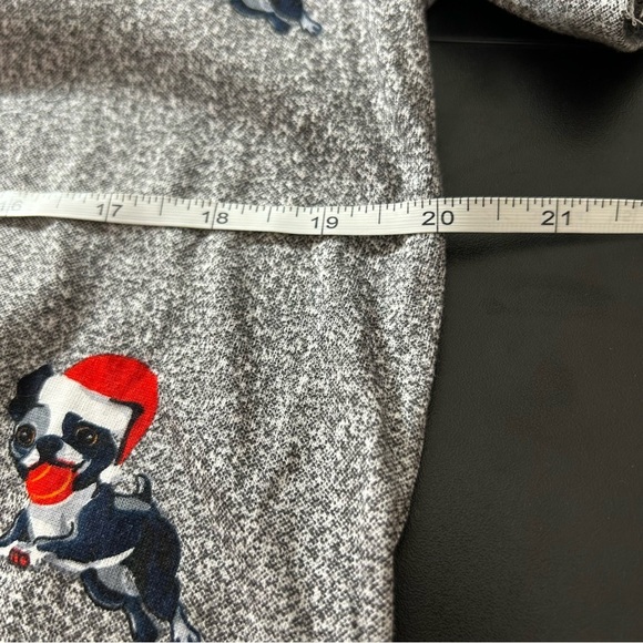 Denim & Flower Ricky Singh Men's Holiday Pug Dog Shirt Gray Red Size Medium - Picture 5 of 7